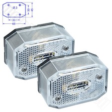 2x Aspöck Flexipoint I 1 Begrenzungsleuchte Positionsleuchte weiss 21-6512-007