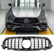 für Mercedes GT LOOK Grill W213 S213 AMG GLANZ SCHWARZ Kühlergrill Frontgrill