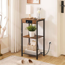 Telefontisch Beistelltisch Hoch mit Verstellbarer Netzablage Nachttisch