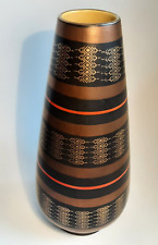 Keramik-Vase von DÜMLER & BREIDEN #135 25 ca. 1960er J. ca. 25 cm, gold/kupfer