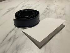 Hermes 32mm Größe 85 Wendegürtel Leder Riemen schwarz blau mit Rechnung