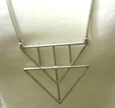 große Kette *Lagenlook* silber edelstahl 2 dreieck groß silber lang 
