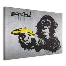 Wandbild Banksy Mural Groß Wohnzimmer Leinwand Bilder Streetart Affe Modern XXL