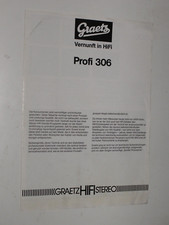 Vintage Graetz Profi 306 Hifi-Receiver Prospekt (70er Jahre)