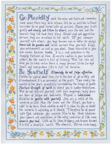 Blue desiderata sampler - blue,