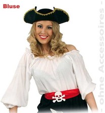 Bluse weiß 36-46 Piratenbluse