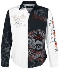 Rock Rebel by EMP Herren schwarz-weißes Hemd mit rockigem Print