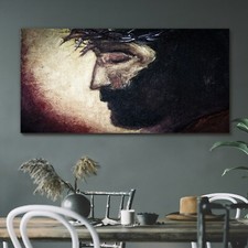 Leinwand Bild Wandbild Canvas 120x60 Gemälde Religiöse Jesus Dornenkrone Kunst