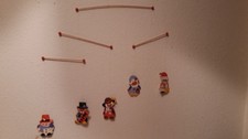 Mobile für Kleinkinder, Kinderzimmer, 5 Holzfiguren an4 Holzstangen, top Zustand
