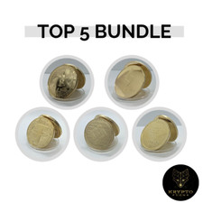Krypto Bundle TOP 5 Tether Ethereum Cardano BNB Bitcoin Gold Münze Geschenk NEU 