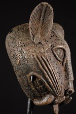 Bronze: Alte Benin Leopard Kopf Nigeria Afrika Africa Afrique Figure 715