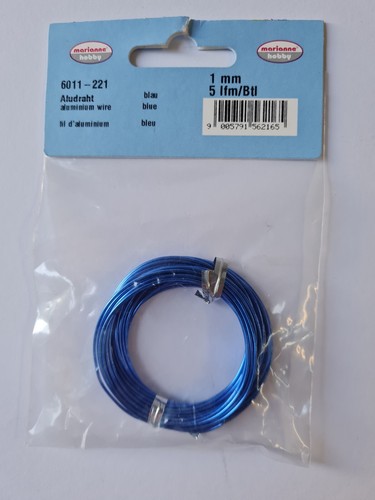 Aludraht blau 1mm stark - 1x, und