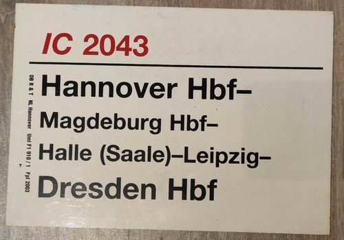 Zuglaufschild 21cm ic - zuglaufschild,