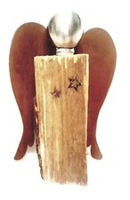 Holz Engel Schutzengel Holzengel Edelrost 
