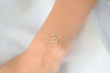 Diamant Armband Herzform Bracelet 10 Brillanten 0,10ct VS G in 14K 585er Gold