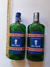 2 LEERE Flaschen Becherovka Retro Look 0,5 Liter Karlsbad Carlsbad Karlovy Vary
