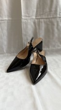 schwarze Lackleder-Slingback
