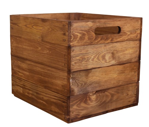 Holzkiste vintage ocker - holzkiste,