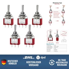 Kipp-Taster SPDT 3-polig 5A 250V für Steuerung, Schaltgeräte, Heimwerker, 5 S...