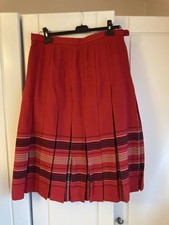 Vintage Edinburgh Damen-Kiltrock rot Wolle passt UK 14