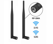 2x WIFI WLAN Antenne 5dBi DualBand 2.4G5G RP-SMA für ASUS MSI Gigabyte Router PC