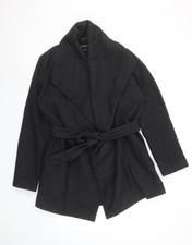 Isabella Oliver Umstandsmantel Damen schwarz Wolle mit Gürtel Größe M