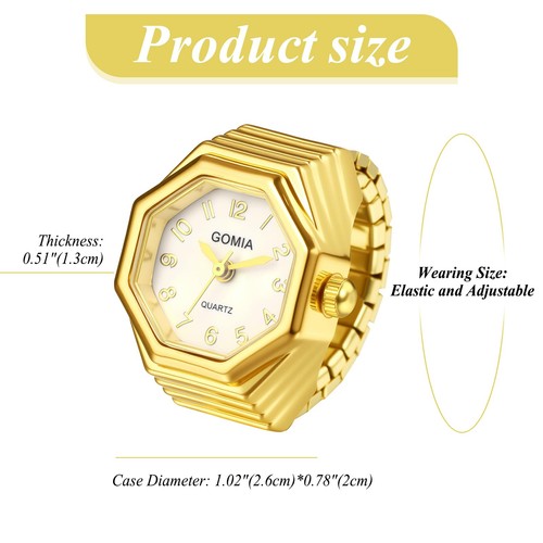 Ringuhr achteckig gold analog - ringuhr,