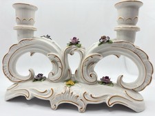 Schierholz Porzellan Kerzenleuchter Blumendekor 14x21,7cm