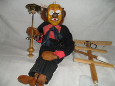 große alte Holz Marionette ca 67cm mit Schellenstab 36cm
