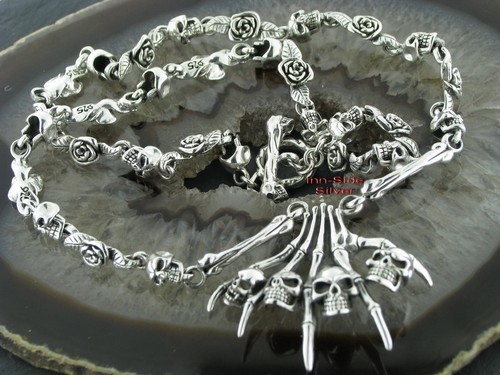 Silber kette mit rosen - kette,