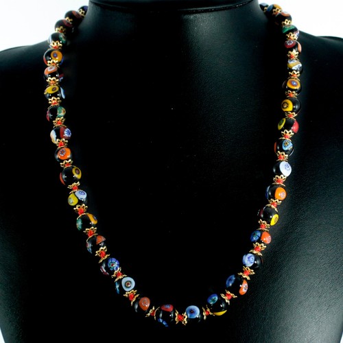 Murano glas kette schwarz - schwarz, gold