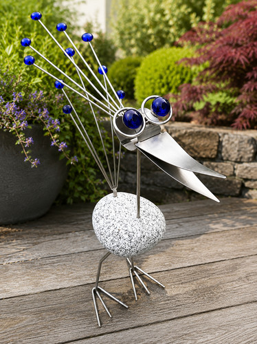 Edelstahl vogel granit - edelstahl,