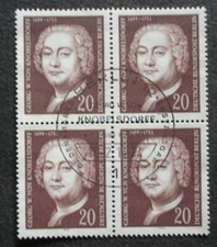 BERLIN 1974: "VON KNOBELSDORFF", Viererblock, MN 464,Ersttags-SSt. "15.2.1974"