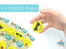6 x SMILEY Brosche Pin Anstecker Button | Geburtstag Mitgebsel Tombola Give Away