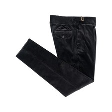 Rubinacci Napoli CM Manny " Schwarz Kord Hohe Taille Hose Gurkha