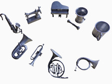 Miniaturen für Setzkasten,   Zinn