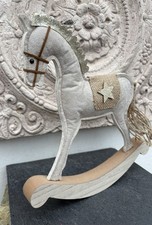 Schaukelpferd Wippe aus Holz Pferd aus Filz eine Seite mit Glitzer Stern & Mähne