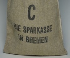 Geldsack / Münzensack / Leinensack Größe C - Sparkasse Bremen Haspa Nienburg/W.