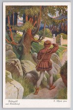 um 1910 Flotenfranzl Böhmischer Musiker Rubezahl Legende Postkarte Elzner Uvachrom