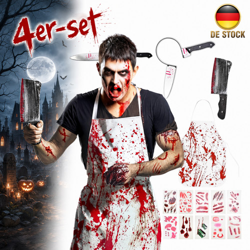Metzger kostüm 4er set - metzger,