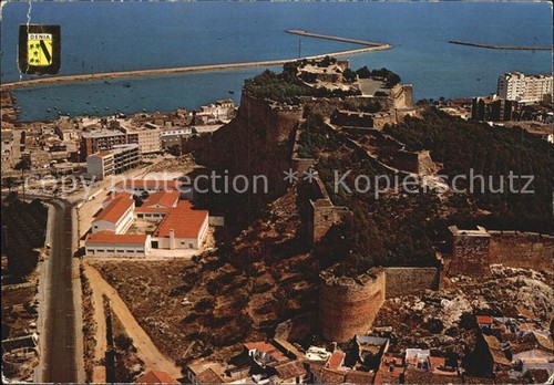 Denia fliegeraufnahme mit burg - denia,