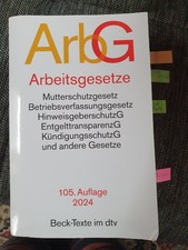 Arbeitsgesetze 2024 105. Auflage wichtigste Bestimmungen Beck-Texte im DTV