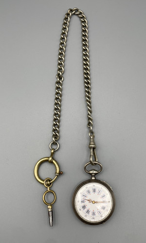 Antike silber taschenuhr - silber,