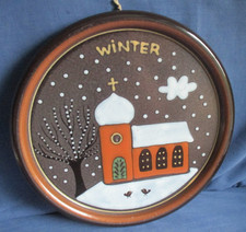 kmk Kupfermühle Wandteller 28 cm Winter 4-Jahreszeiten Keramik Teller