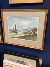 Vintage Aquarell Themse Boote