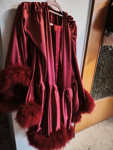 Luxury silk feather robe