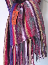 Missoni * Foulard * Damen * Schal 33 x 175 * Kaschmir * Streifen * Lila * unisex