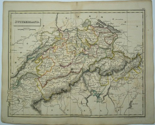 Antike karte der schweiz - der,
