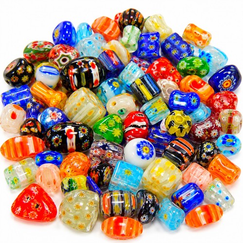 Millefiori glasperlen mix bunt - mix,
