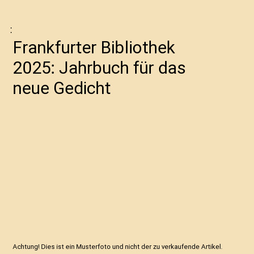 Frankfurter bibliothek 2025 - frankfurter,